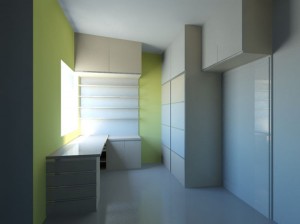 pracovna s vestavěnou skříní