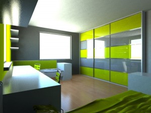 dětský pokoj s vestavěnou skříní